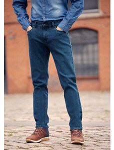 bonprix Strečové džíny Slim Fit Straight Modrá
