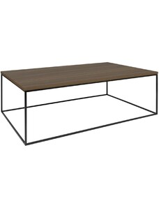 Ořechový konferenční stolek TEMAHOME Gleam 120 x 75 cm s černou podnoží