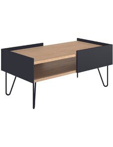 Černý dubový konferenční stolek TEMAHOME Nina 100 x 53 cm