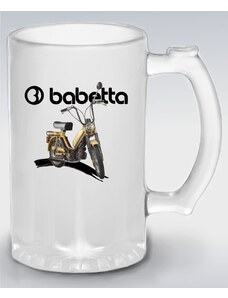 123triko.cz Babetta, logo bílé. Žlutohnědá, 210/215 - Půllitr skleněný - 500 ml