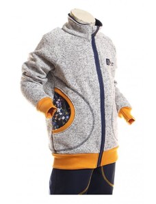 BajaDesign svetrová mikina pro holčičky, šedá + louka