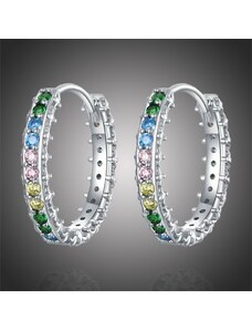 GRACE Silver Jewellery Stříbrné náušnice se zirkony Rainbow - stříbro 925/1000