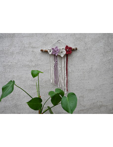 My Home Style Na větvi - macramé květiny natural - dusty pink - wild rose