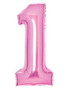 Amscan Fóliový balón narozeninové číslo 1 růžový 66cm