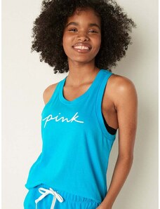 Victoria's Secret PINK modré tílko Knit Racerback Perfect Tank Top