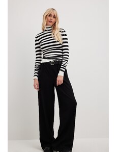 NA-KD Basic Striped Long Sleeved Turtle Neck Top