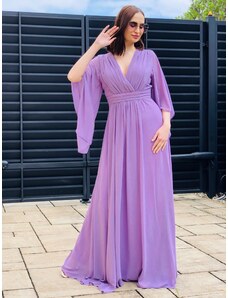 Webmoda Dámské dlouhé fialové společenské šaty Grece