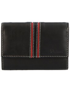 Delami Menší dámská kožená peněženka s prošíváním Silvestro, černá