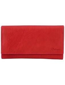 Delami Klasická dámská kožená peněženka Claudia, červená
