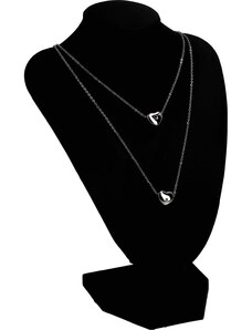 Delami Dvojitý jemný dámský ocelový náhrdelník Srdce