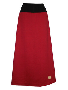 ŠatySukně Červená dlouhá hladká sukně PAULA