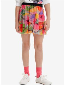 Růžová holčičí květovaná sukně Desigual Flowers - Holky
