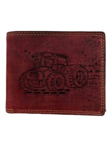 Tillberg Kožená peněženka s traktorem červená 374