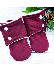 Kulišárny Capáčky barefoot s microfleece BORDO White