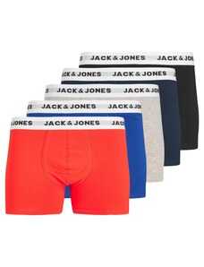 JACK & JONES Boxerky modrá / námořnická modř / šedý melír / světle červená / černá