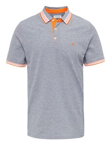 JACK & JONES Tričko 'Paulos' kouřově modrá / mandarinkoná / bílá