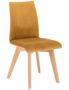 Nordic Design Žlutá sametová jídelní židle Runny