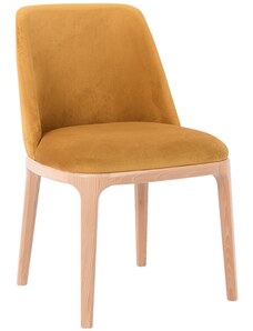 Nordic Design Žlutá sametová jídelní židle Lola