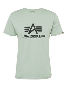 ALPHA INDUSTRIES Tričko pastelově zelená / černá