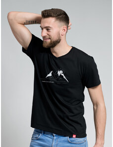 CityZen Pánské tričko BONDY černé s potiskem Láska hory přenáší