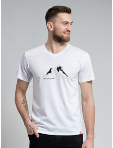 CityZen Pánské tričko BONDY bílé s potiskem Láska hory přenáší