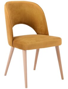 Nordic Design Žlutá sametová jídelní židle Jolene