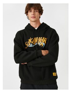 Koton Aquaman Hooded Oversize Sweatshirt Raised Licensed Printed