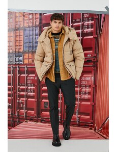 Koton Oversize kabát s kapucí s vysokým výstřihem