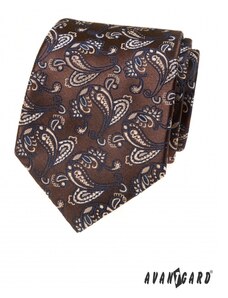 Hnědá kravata se vzorem Paisley Avantgard 561-22267