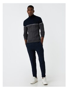 Koton Turtleneck Knitwear Sweater Color Blocked