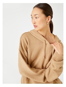 Koton Oversized pletený svetr s kapucí Klokan s kapsou
