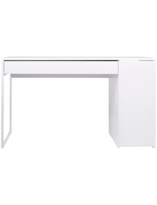 Bílý lakovaný pracovní stůl TEMAHOME Prado 130 x 60 cm s bílou podnoží