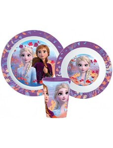 Stor Sada plastového nádobí s kelímkem pro holky - motiv Ledové království / Frozen - 3 díly