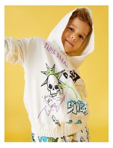Koton Zipper Printed Hoodie &; Sweatshirt