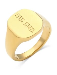 SMILEY THE END - zlatý prsten s nápisem