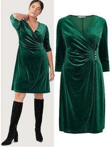 Dámské zelené velurové společenské šaty A1482