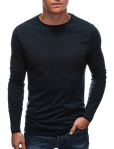 EDOTI Pánské tričko s dlouhým rukávem bez potisku EM-LSBL-0103 - tmavě modré