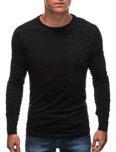 EDOTI Pánské tričko s dlouhým rukávem bez potisku EM-LSBL-0103 - černé