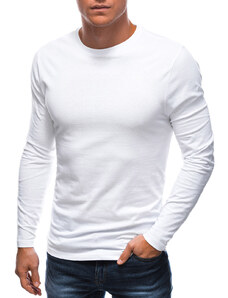 EDOTI Pánské tričko s dlouhým rukávem bez potisku EM-LSBL-0103 - bílé