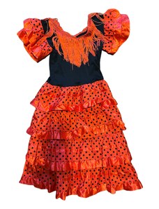 Černočervené šaty s puntíky, vel. 116