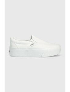 Tenisky Vans Classic Slip-On Stackform dámské, bílá barva, VN0A7Q5RW001, VN0A7Q5RW001-WHITE