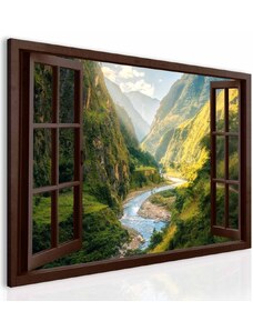 Malvis 3D obraz okno horská řeka
