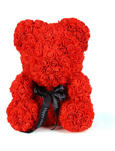 onHand.cz Medvídek z růží - rudý Rose Bear z růží 40 cm