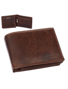 Leonardo Verrelli Pánská kožená peněženka tmavá hnědá