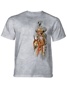 Pánské batikované triko The Mountain - LOOK OF WAR - indiánské- světle šedé