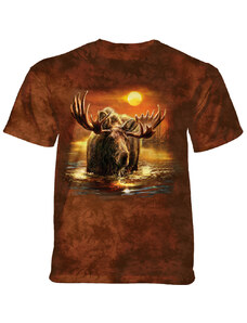 Pánské batikované triko The Mountain - MOOSE RIVER - los - hnědá