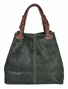 Luxusní italská kabelka z pravé kůže VERA "Zelenika" 29x35cm