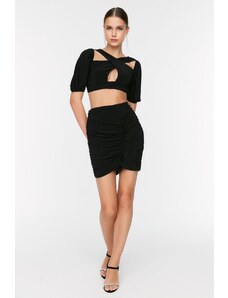 Trendyol Black Ruffle Detailed Skirt