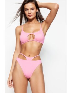 Trendyol Pink Cut Out/Window High Waist Normal Leg Bikini Bottom