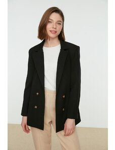 Trendyol Black Double Button Lined Blazer Woven Jacket